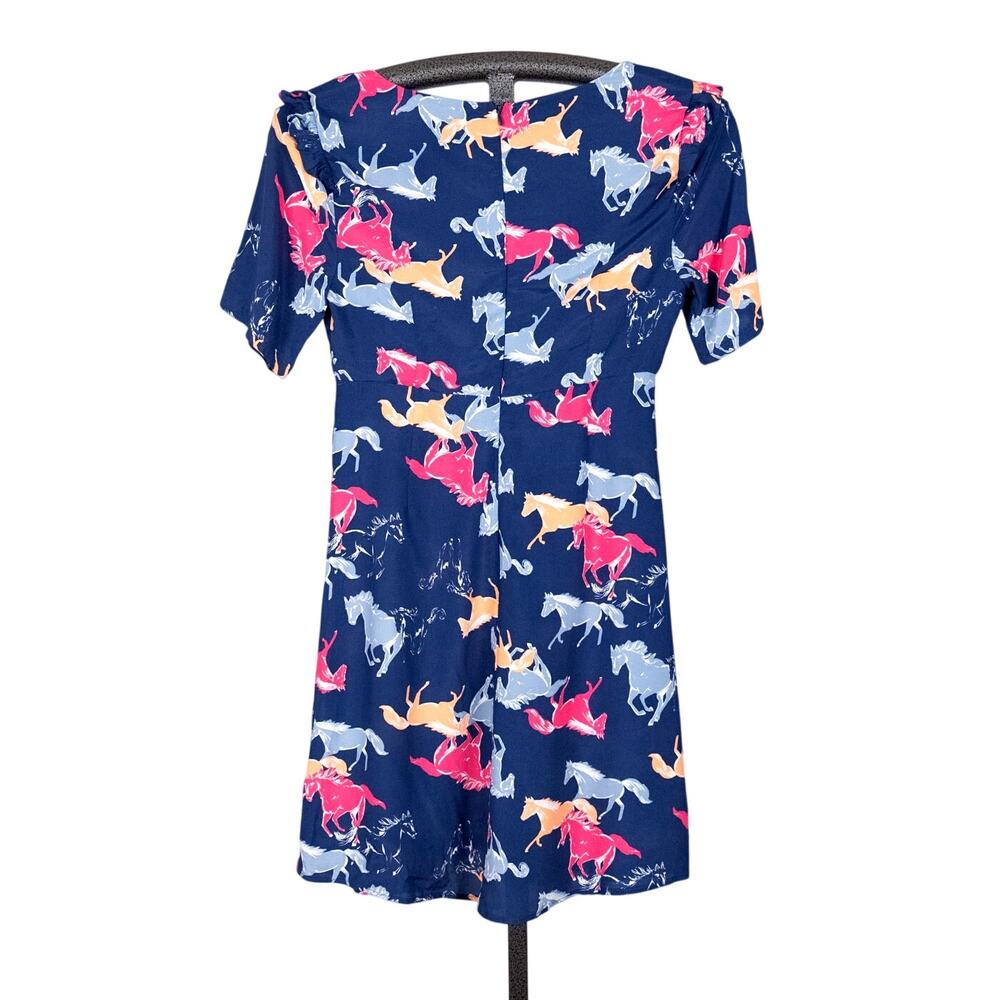 ModCloth Neon Stampede AO Horse Pony Mini Dress SMALL Western Rodeo Equestrian - Picture 5 of 6